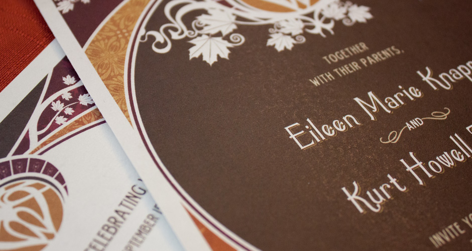 Eileen and Kurt - Art Nouveau Wedding Invitations