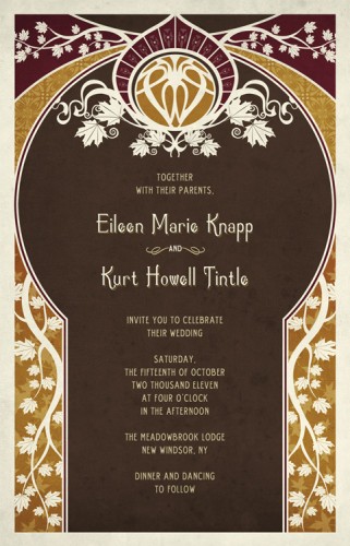 Eileen and Kurt - Art Nouveau Wedding Invitation