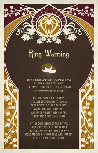 Eileen and Kurt - Art Nouveau Ring Warming Card