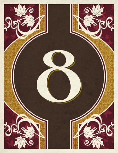 Eileen and Kurt - Art Nouveau Table Numbers