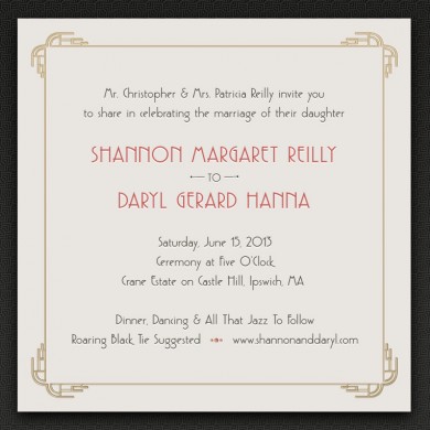 Shannon and Daryl - Art Deco Wedding Invitation