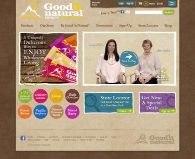 Good ‘n Natural Bar Website - Homepage