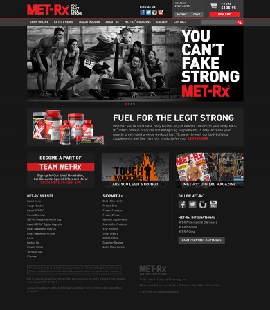 MET-Rx Website - Homepage